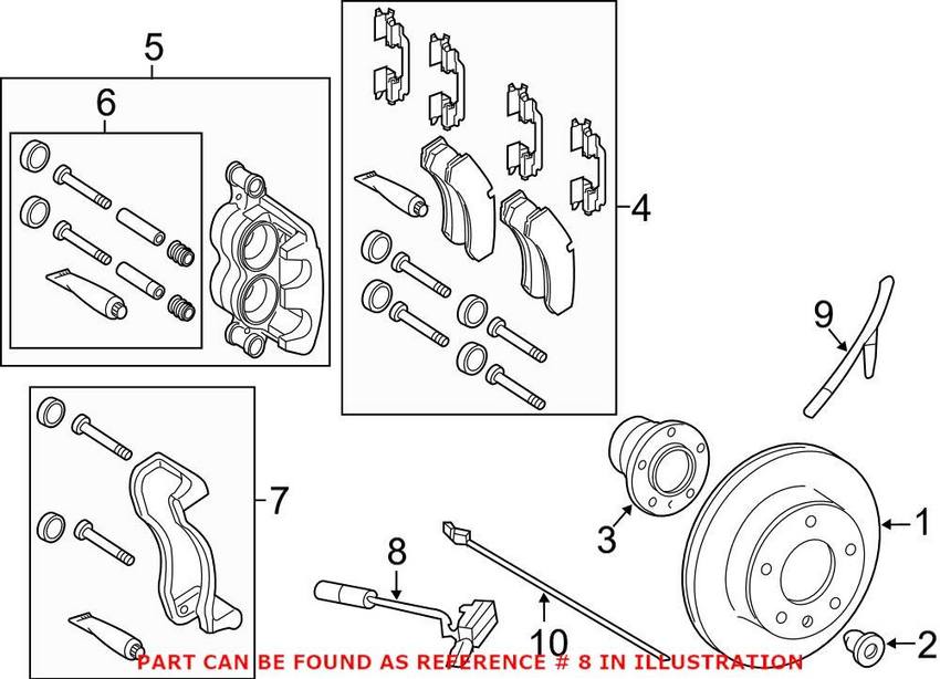 Mercedes Disc Brake Pad Wear Sensor - Front